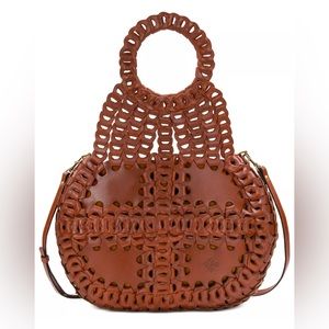 Patricia Nash Pisticci hand linked woven leather bag.